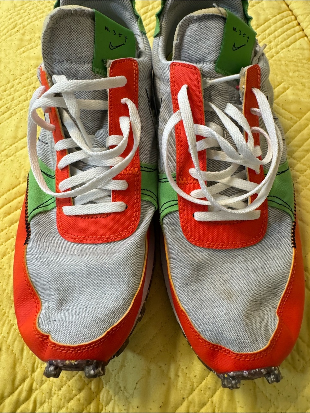 Nike Waffle One  Orange & Green Athletic Sneakers Size 10.5